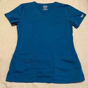 Cherokee Caribbean Blue Scrub Top